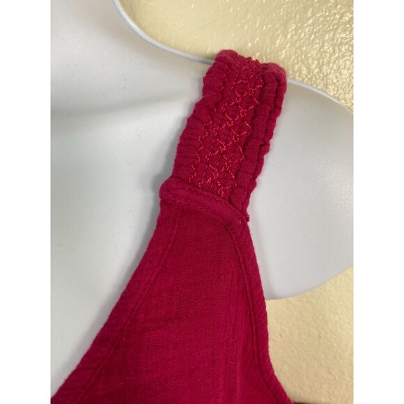 Sundance Sleeveless Gauzy Cotton Tank Top Women size XL Fuchsia Pink Vacation - Picture 8 of 13